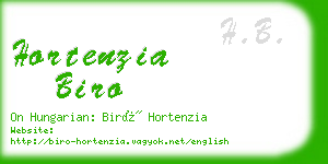 hortenzia biro business card